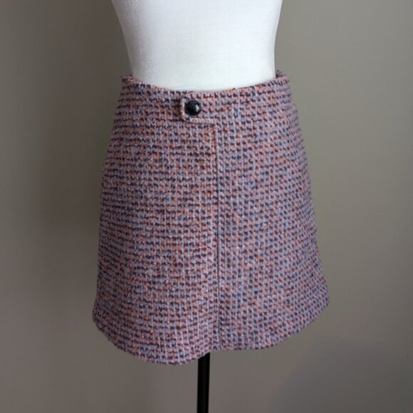 Wool Blend A-Line Mini Skirt - Picture 1 of 6